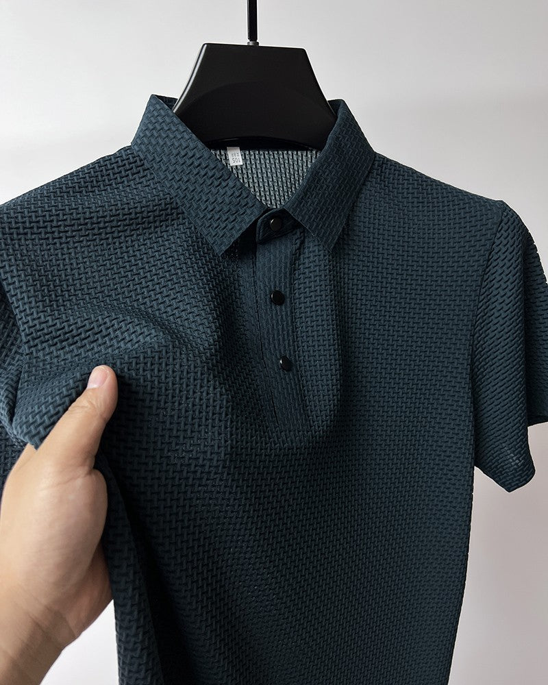 Summer New Men's Short Sleeve T-shirt Cool and Breathable POLO Shirt Business Casual Sweat-absorbing Top