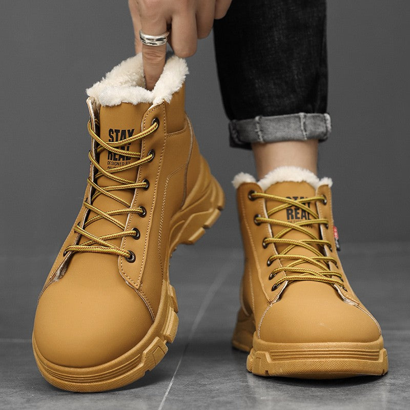 Botas masculinas de cano alto em jeans, sapatos esportivos casuais, botas masculinas modernas e estilosas