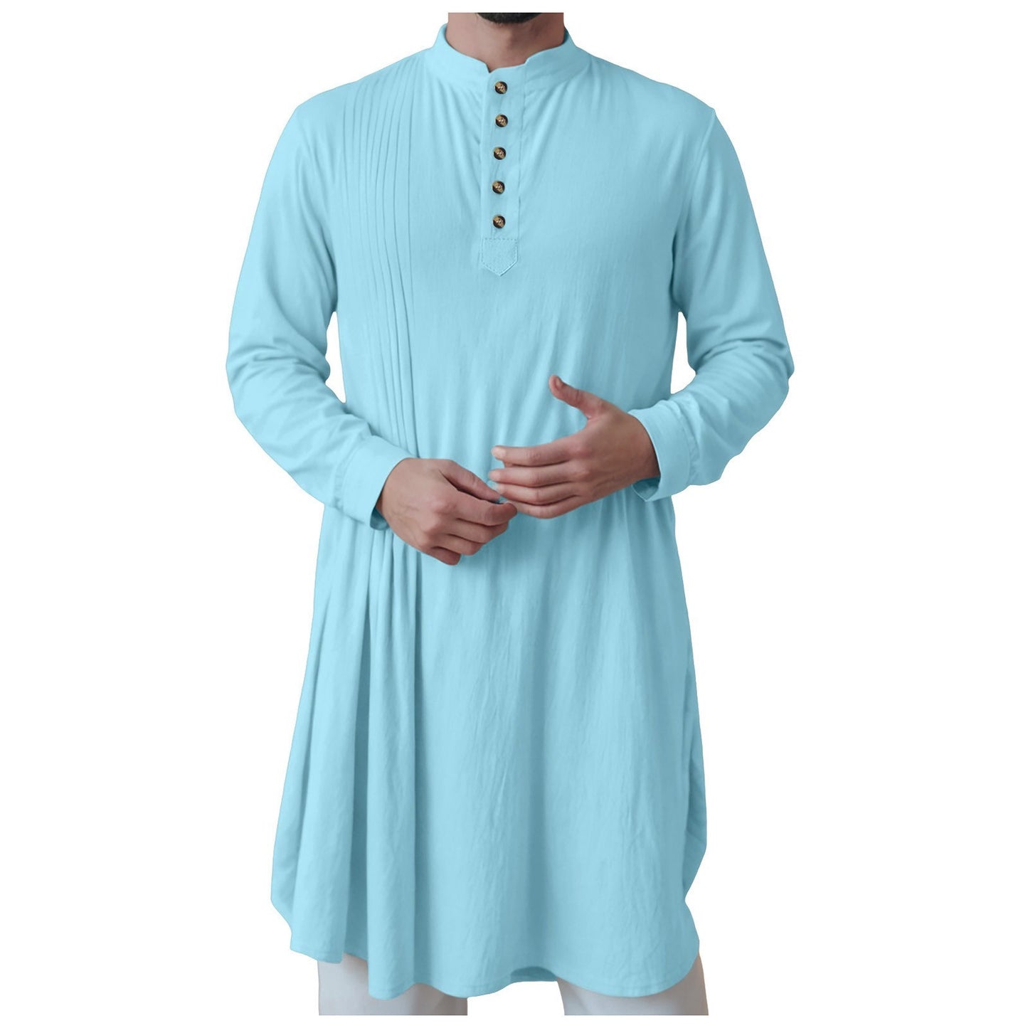 Men'S New Muslim Middle Arabic Men'S Button Down Cotton And Linen Shirts Muslim Robes Stylis Male Clothes Stylis Male Clothes