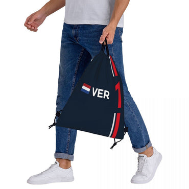 F1 2022 - #1 Verstappen Backpacks Casual Portable Drawstring Bags Drawstring Bundle Pocket Sports Bag Book Bags Travel Students