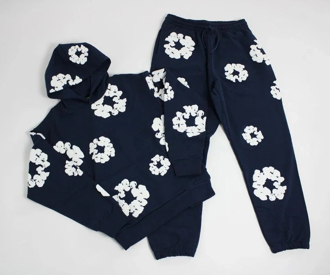 DENIM TEARS brand hot selling new fashionable cotton foam printed hoodie, European and American trendy men's sports suit
