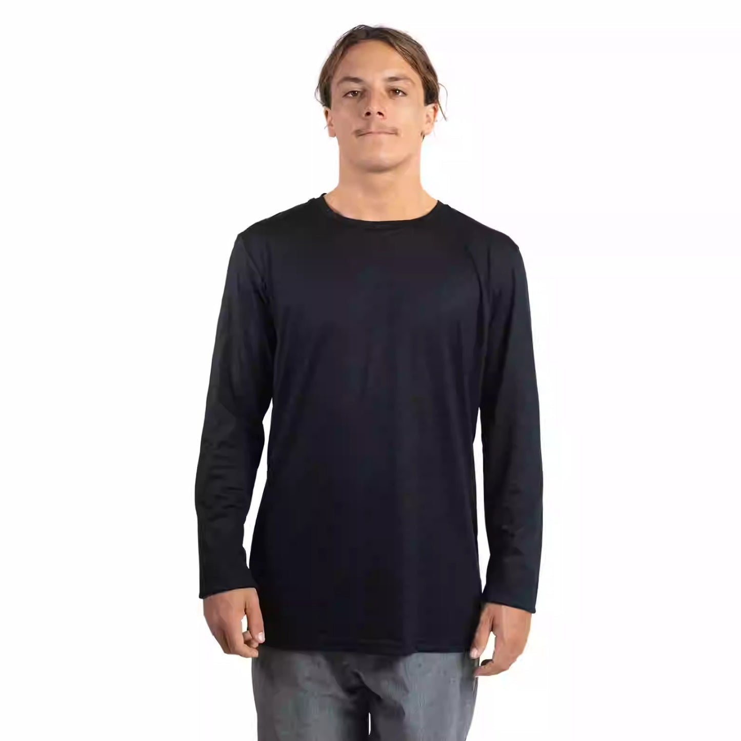 Men's 100% Merino Wool Base Layer 240G Shirt Thermal Top Warm Wicking Breathable Anti-Odor Underwear Warm Base Layer Clothing