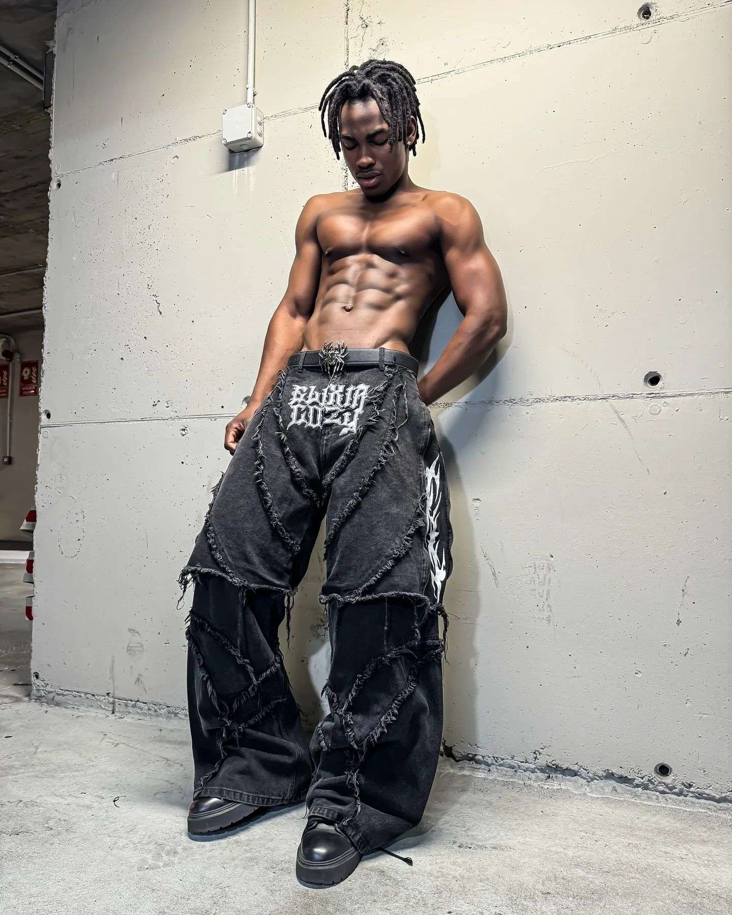 Elixir X Cozy Detachable Jeans Retro Punk Streetwear Ziipper Patchwork Stripe Denim Pants Men Black Baggy Hip Hop Splicing Jeans