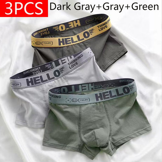 5PCS Boxer Panties Men Letter Underwear Trunks Sexy Underpant Comfortable Breathable Soft Cotton Panties Boxer Shorts Plus Size