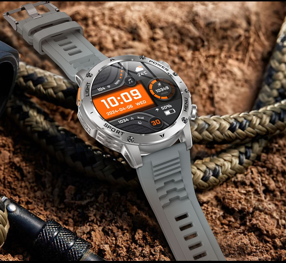 2025 Novo Smartwatch Militar T-Rex 3 Ultra Bateria de 1000mAh 5ATM À Prova D'água Lanterna Monitor Cardíaco Rastreador Esportivo Smartwatch Masculino
