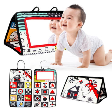 Brinquedos de Espelho para Bebês Recém-Nascidos com Contraste Alto Preto e Branco para Tempo de Barriga, Desenvolvimento Montessori, Atividade de Engatinhar e Brinquedo Sensorial