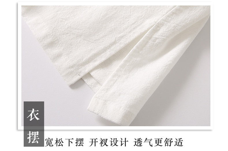 M-7XL Traditional Cotton linen Kimono Shirt Long Sleeve Japanese Streetwear Vintage Shirts Plus Size Chinese Clothing 5XL 6XL