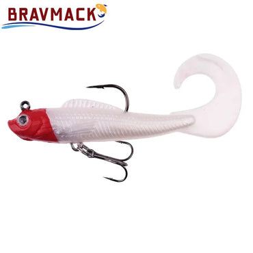 6 peças de isca de pesca com cauda de natação, jig, wobblers, iscas macias, isca artificial de silicone, isca de colher de carpa de robalo