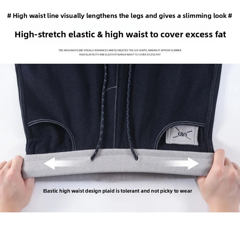 High Waist Straight Leg Jeans Loose Slimming Wide Leg Pants Fashionable Versatile Draping Lengthening Leg Appearances Floor-Leng