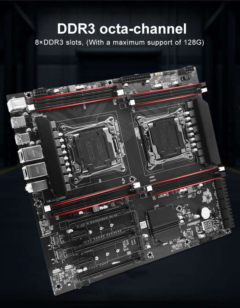 Placa-mãe X99 Dual-socket CPU LGA2011-3 8xddr3 ECC Slot de RAM Pciex16 Sata3.0 Servidor PC Placa-mãe