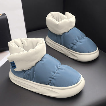 Outdoor Plush Warm Men's Snow Boots Winter Couple Cotton Shoes Down Non-Slip Waterproof Fashion Kids Shoes Slip on Soft Sneakers