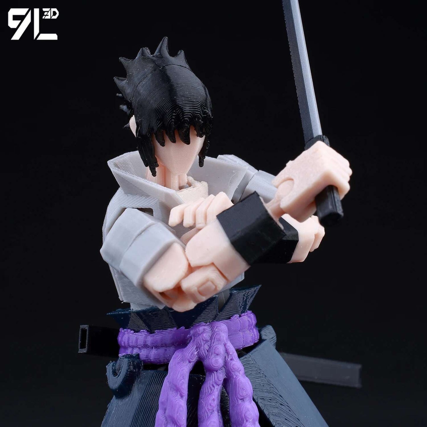 9L3D Lucky13 TITAN13 Rasengan Sasuke Uchiha 3D Figure - Susanoo & Fireball Jutsu Pose with Katana,Dummy13 T13 Anime Action Model
