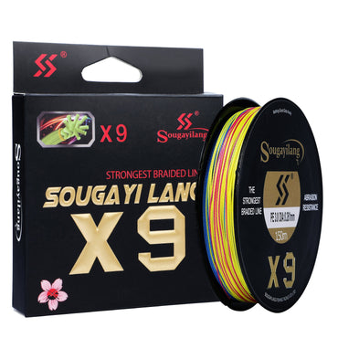 Sougayilang Linha PE de 9 Fios de Alta Qualidade X9 Linha de Afundamento 150M Baixa Memória Linhas de Pesca Trançadas 17-97LB Super Linha de Pesca Japonesa