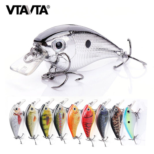Iscas Artificiais Flutuantes VTAVTA 5cm/7cm Crankbaits para Pesca de Lucio e Robalo, Iscas Artificiais para Pesca, Material de Pesca