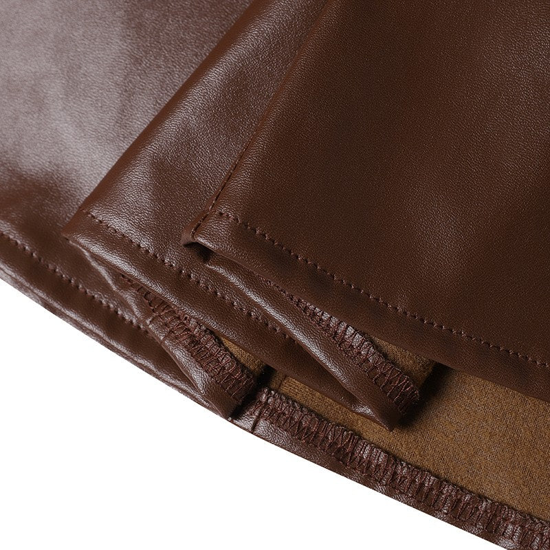 Plus Size 5XL ZANZEA Women PU Leather Midi Jupes Elegant Casual Autumn Loose High Waist Skirt Solid Skirt High Waisted Falda