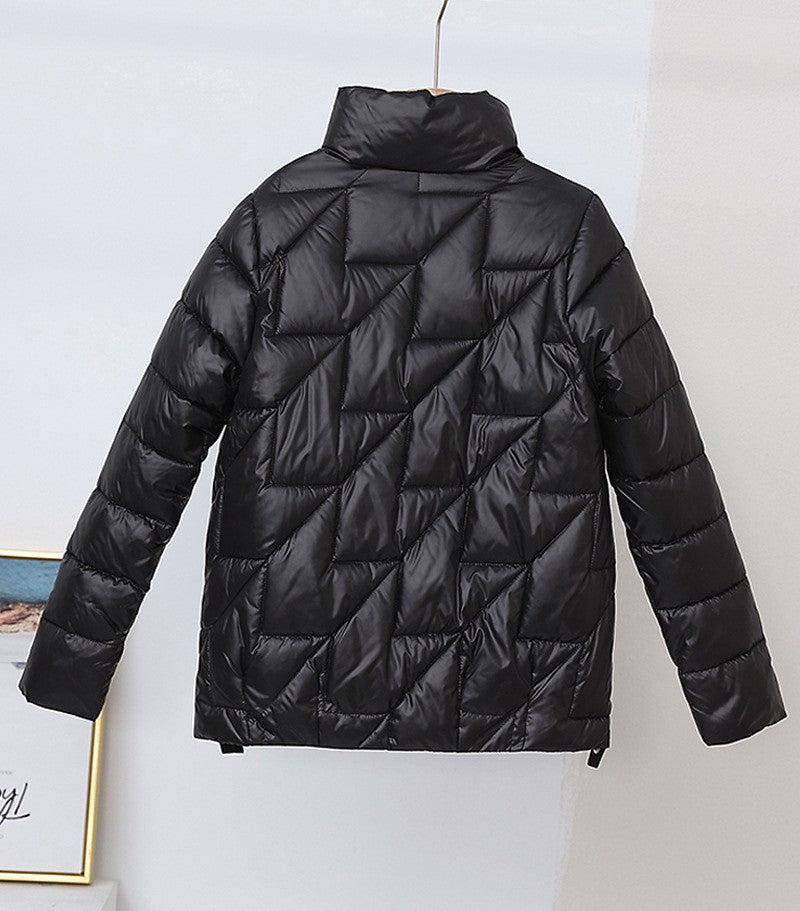 Women Jacket Winter Parkas Female 2023 New Glossy Down Cotton Jackets Stand Collar Casual Warm Parka Short Coat Female Outwear