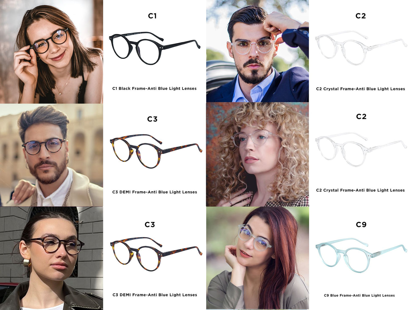 Óculos de Leitura Retrô ZENOTTIC 2025 Antiluz Azul Para Leitura Moda Leve Óculos Feminino Masculino Dioptria 0 a 4.0