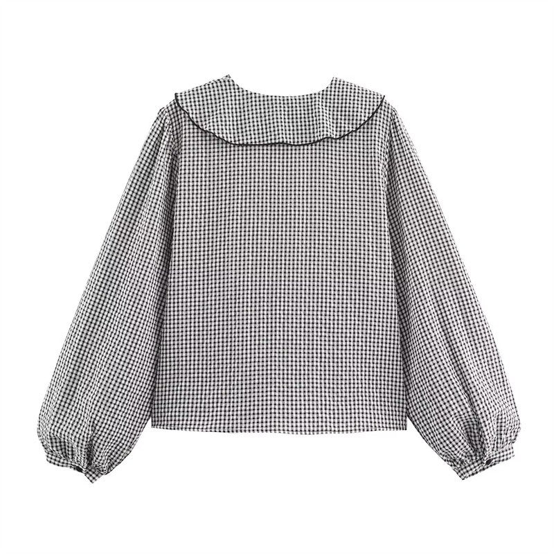 Women's Shirt Fall 2025 New Red Check Long Sleeve Stacked Decoration Pastoral Collegiate Shirt Casual Fashion Lively Personality