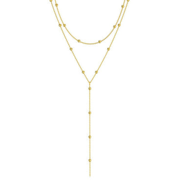 Fashion Gold Color Y-Shaped Pendant Necklaces For Women Girls Luxury Cubic Zirconia Long Tassel Dangle Choker Jewelry Gift