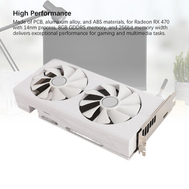 Gaming Graphics Card RX470 8GB GDDR5 256bit PCI Express 3.0 X16 GPU Graphics Card Dual Fan and Copper Pipe Cooling for Desktop