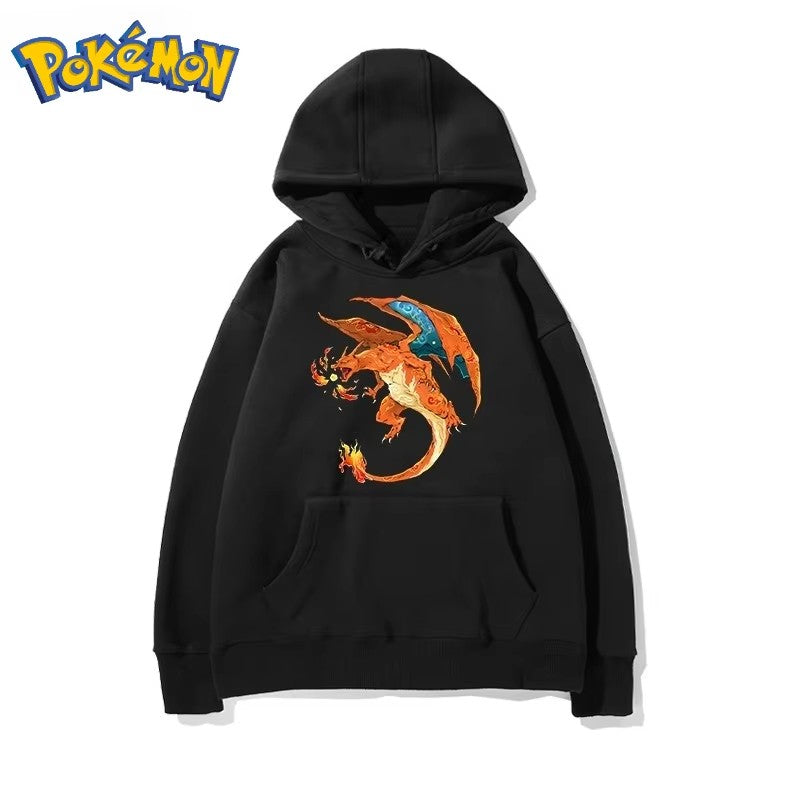 New Pokémon Cartoon Pattern Printed Men's and Women's Hoodies Autumn and Winter 2K Harajuku Large Size Casual Trend Thermal Top