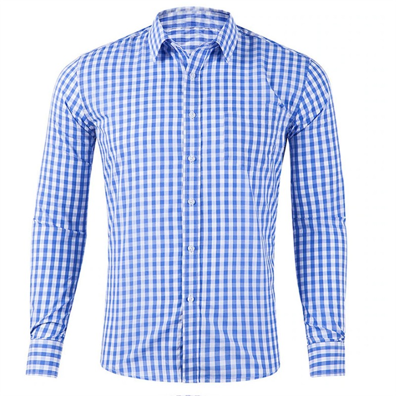 Men's shirt button-up shirt red blue long sleeve plaid/check lapel street resort printed clothing fashion casual Hawaii 5XL
