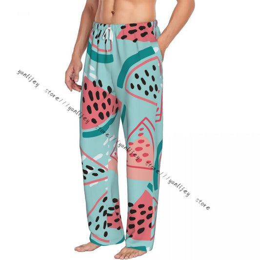 Colorful Summer Watermelon Mens Pajamas Pyjamas Pants Lounge Pants Sleep Bottoms