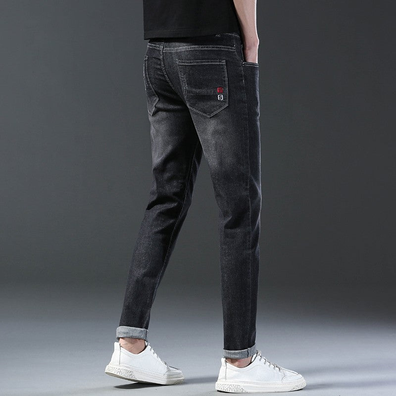 2024 Men's Fashion and Casual New Four Seasons Lightweight Long Pants Men's denim pants Straight leg pants Elastic jeans