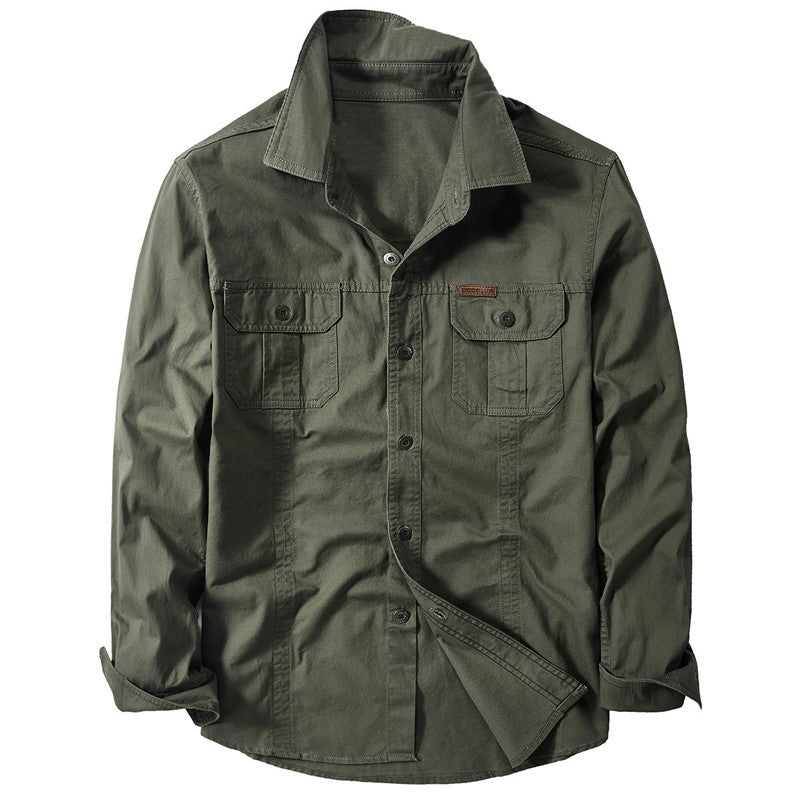 New Men's Spring Multi-pocket Military Tactical Shirts Male Autumn Breathable Blouse Long Sleeve Working Camisa Cargo Shirts