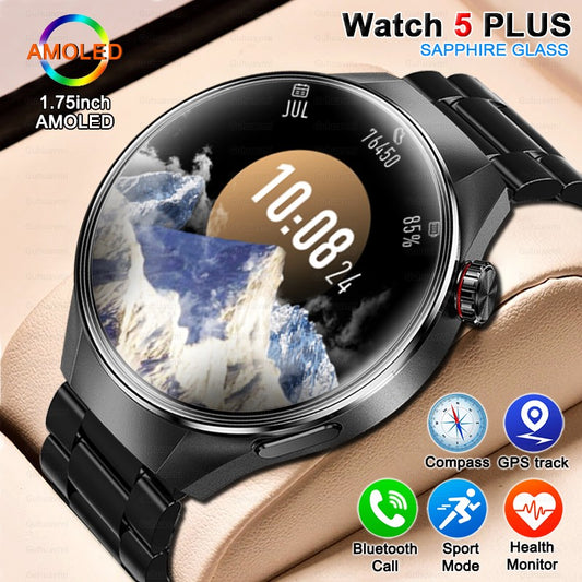 2025Novo Para moda G5 Pro Smart Watch Masculino Tela AMOLED HD GPS Trajetória de movimento Frequência cardíaca Chamada Bluetooth 1,75" SmartWatch IP68