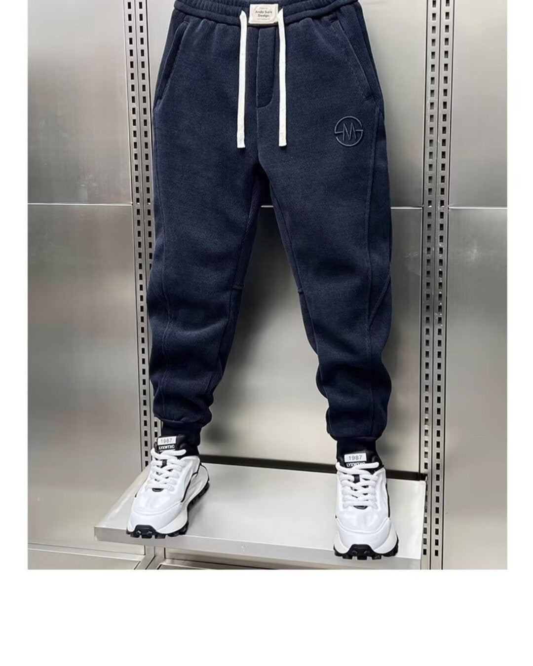 Calças Casuais Masculinas Americanas Calças de Algodão de Alta Qualidade para Outono Inverno Uso Diário Masculino Casual Calças de Moletom Soltas de Tamanho Grande