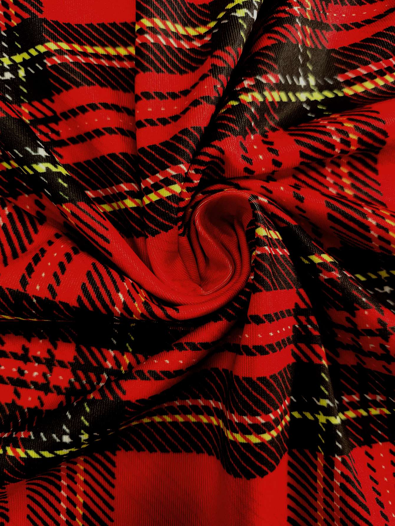 Women's Cute Red Plaid Long Sleeve Dress, Christmas - Vibe Swing Mini Dress, Super Comfy for Holiday Parties & Daily Wear