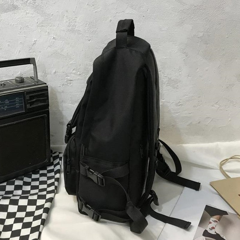 Mochilas Simples Grande Capacidade Bolsa de Viagem Sólida Harajuku Mochila Escolar Estudantil Bolsa Masculina Feminina Unissex High Street
