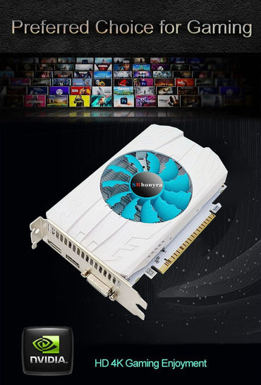 SRhonyra GeForce GTX 1050 4GB Graphics Card,GDDR5 128bit 4K Ready HDMI/DP/DVI Outputs PCI Express 3.0 Desktop GPU for Gaming