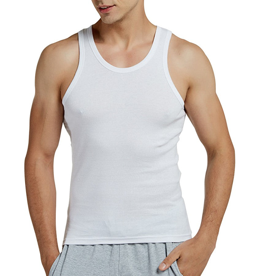 Tank Tops Men 2025 Summer 100% Cotton Cool Fitness Vest Sleeveless Tops Gym Slim Colorful Casual Undershirt Male 7 Colors 1PCS