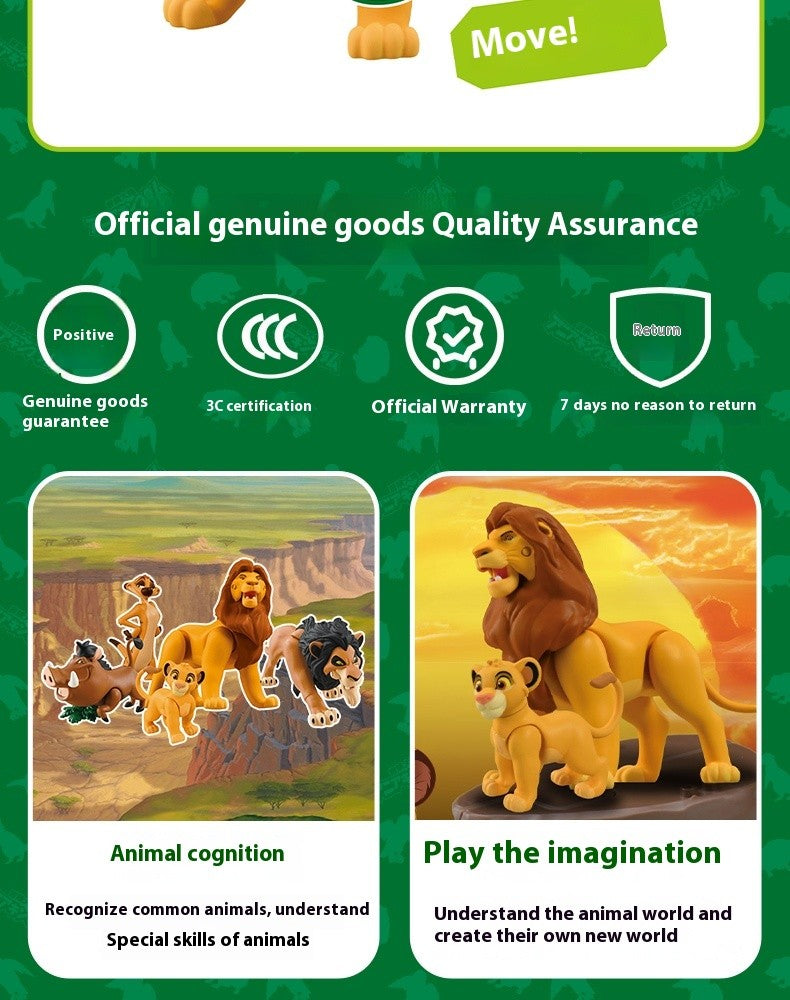 Em estoque Disney O Rei Leão Bonecos de Ação Brinquedos Simba Adulto Mufasa Scar Modelo de Brinquedo Animal Simulação Articulação Móvel de Presente