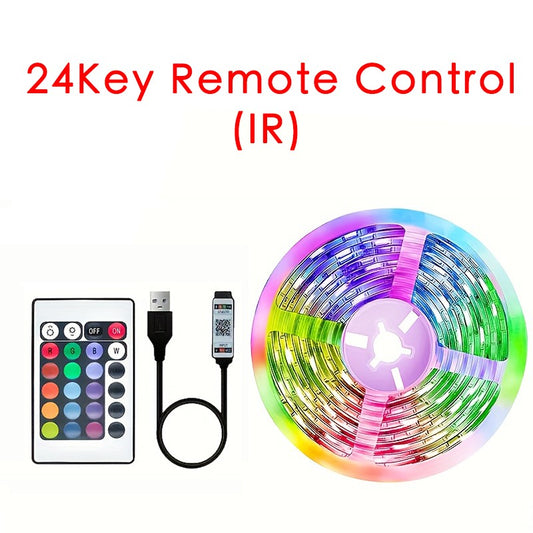 USB LED Strip Light APP Control IR Bluetooth Tape RGB IR Bedroom Living Room Self-adhesive TV Backlight Remote Lamp Diode Lights
