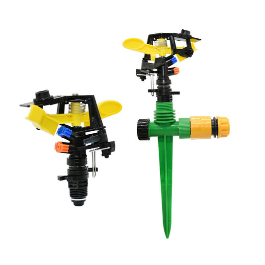 360 Degree Rotating Jet Sprinklers Double Outlet Rocker Nozzles 1/2" Male Thread Garden Agriculture Irrigation Sprinklers