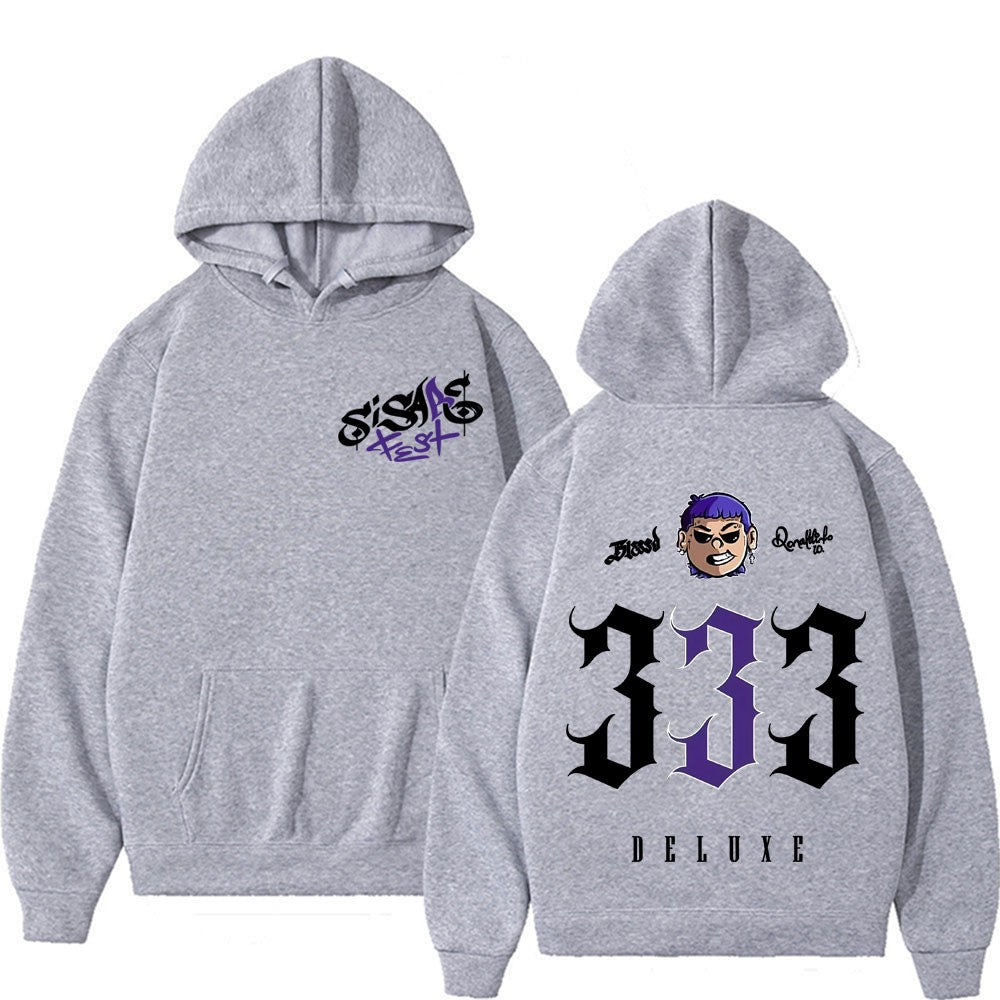 Rapper Blessd SI SABE Album 2025 Tour Graphics Hoodie Men Women Vintage High Street Fashion Hoodies Casual Sweatshirts