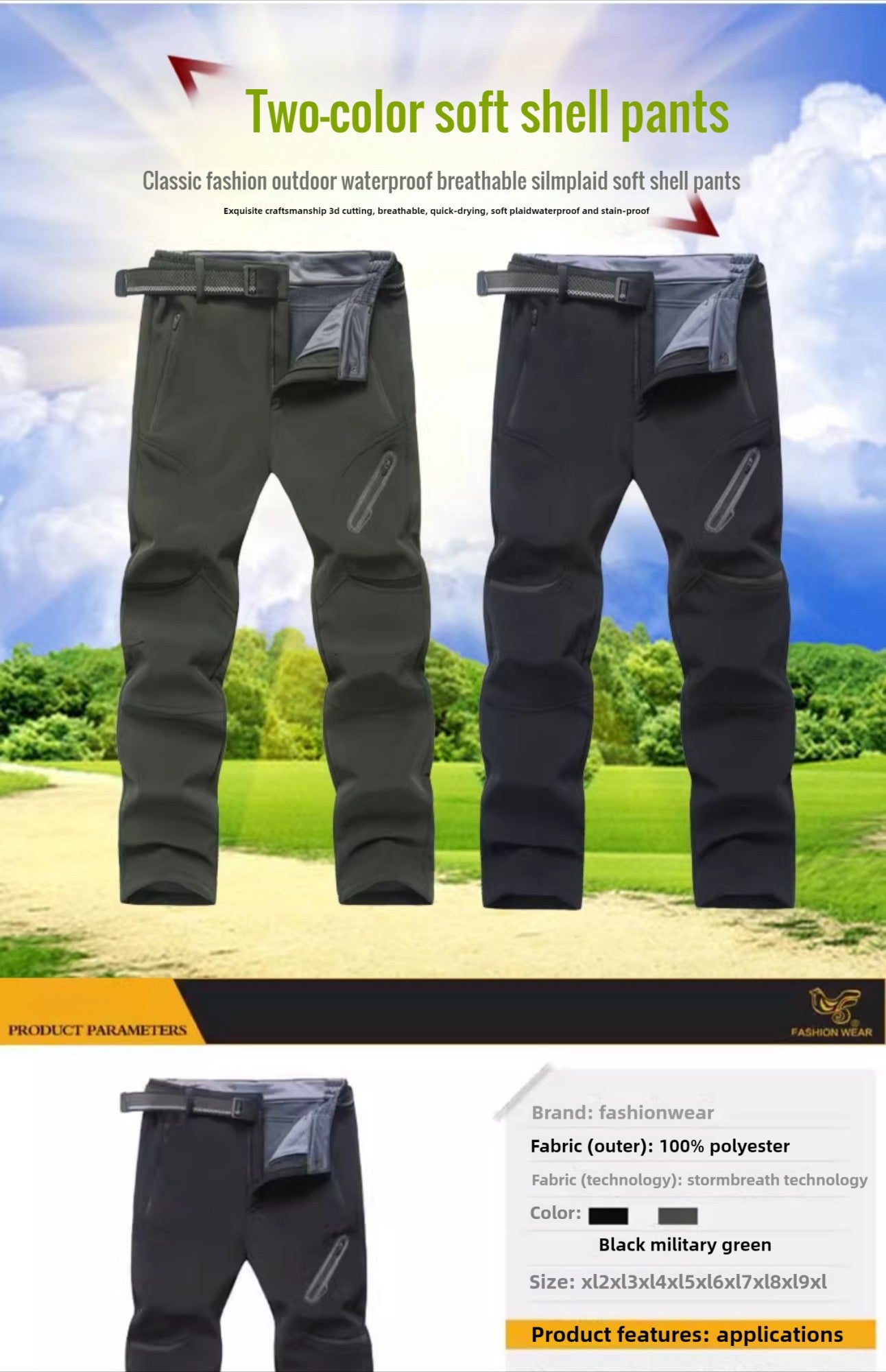 2024 Big Size Waterproof Pants Men Soft Shell Fleece Warm Trousers Male Outdoor Plus Large 9XL 4XL 8XL Work Winter Autumn Black
