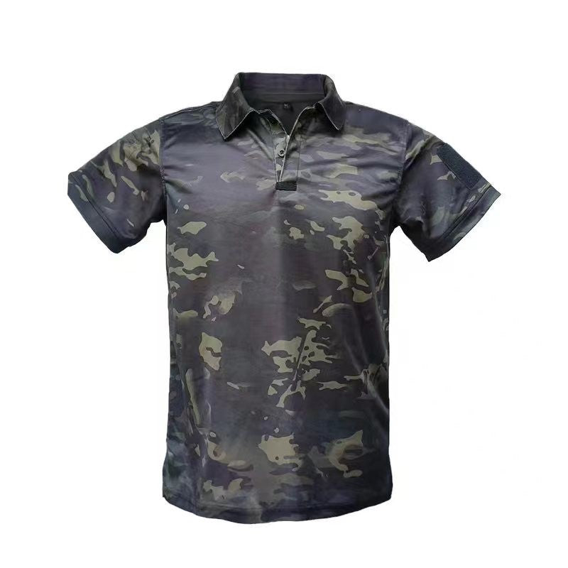 Men's Quick Dry Embroidered Polo Shirts Summer Custom Plus Size Military Clothes Tactical Plain Turn-down Army T-shirts