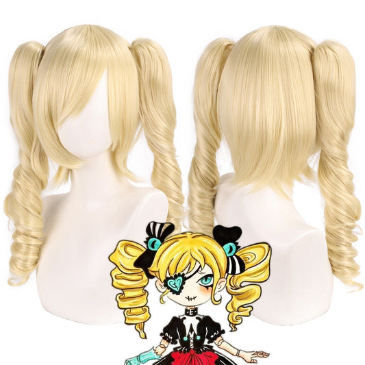 Synthetic Fox Persona Inspired Split Twin Ponytail Cos Wig, Scalp Top, Wolf Tail, Mantis Den, Anime Costume Party Hair