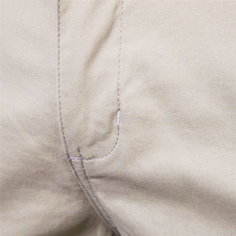 Men Summer Soild Cotton Shorts For Man Casual Business Shorts Elastic Waist Sport Beach Shorts Gym Running Shorts Male Clothing