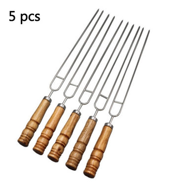 5pcs/10pcs/20pcs Stainless Steel U-Shaped Barbecue Brazing Fork Needle Grilling Skewers Double Prong BBQ Tools BBQgrill outdoor