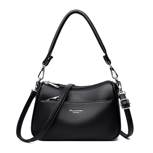 Genuine Brand Top Quality Soft Pu Leather Shoulder Crossbody Bags for Women 2026 Designer Handbag 2 Layers Hand Messenger Bag