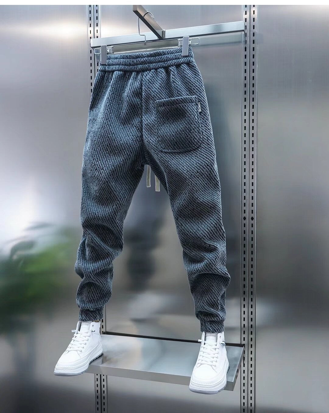 Spring And Autumn Men Harem Pants Zebra Striped Trousers Sport Clothing Cargo Sweatpants Brushed Loose Waist Versatile Pants