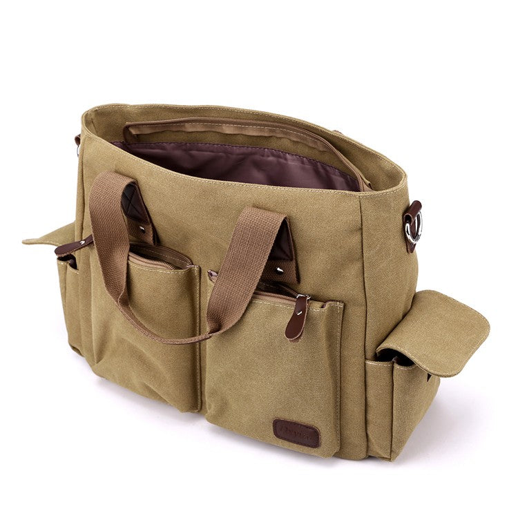 Canvas retro crossbody bag, handbag commuting bag, shoulder bag, work bag, large capacity handbag