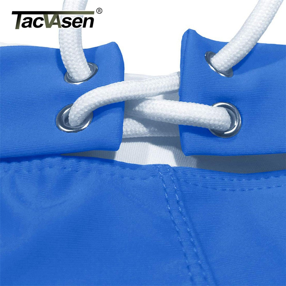 TACVASEN Summer Swimming Board Shorts Mens Beach Shorts Brief Boxer Trunks With Pocket Quick Dry Outdoor Casual Swimwear Bottoms