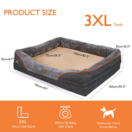 Cama Para Cachorro Grande Macia Confortável Antialérgica Quente de Lã Capa Removível Lavável Cama Para Animais de Estimação Impermeável