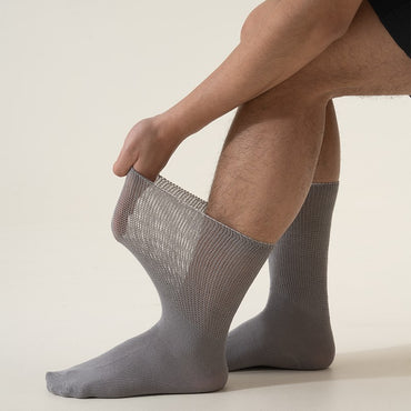 6Pairs Comfortable and Supportive Diabetic Socks for Men Moisture wicking Fabric Non-binding Top business socks